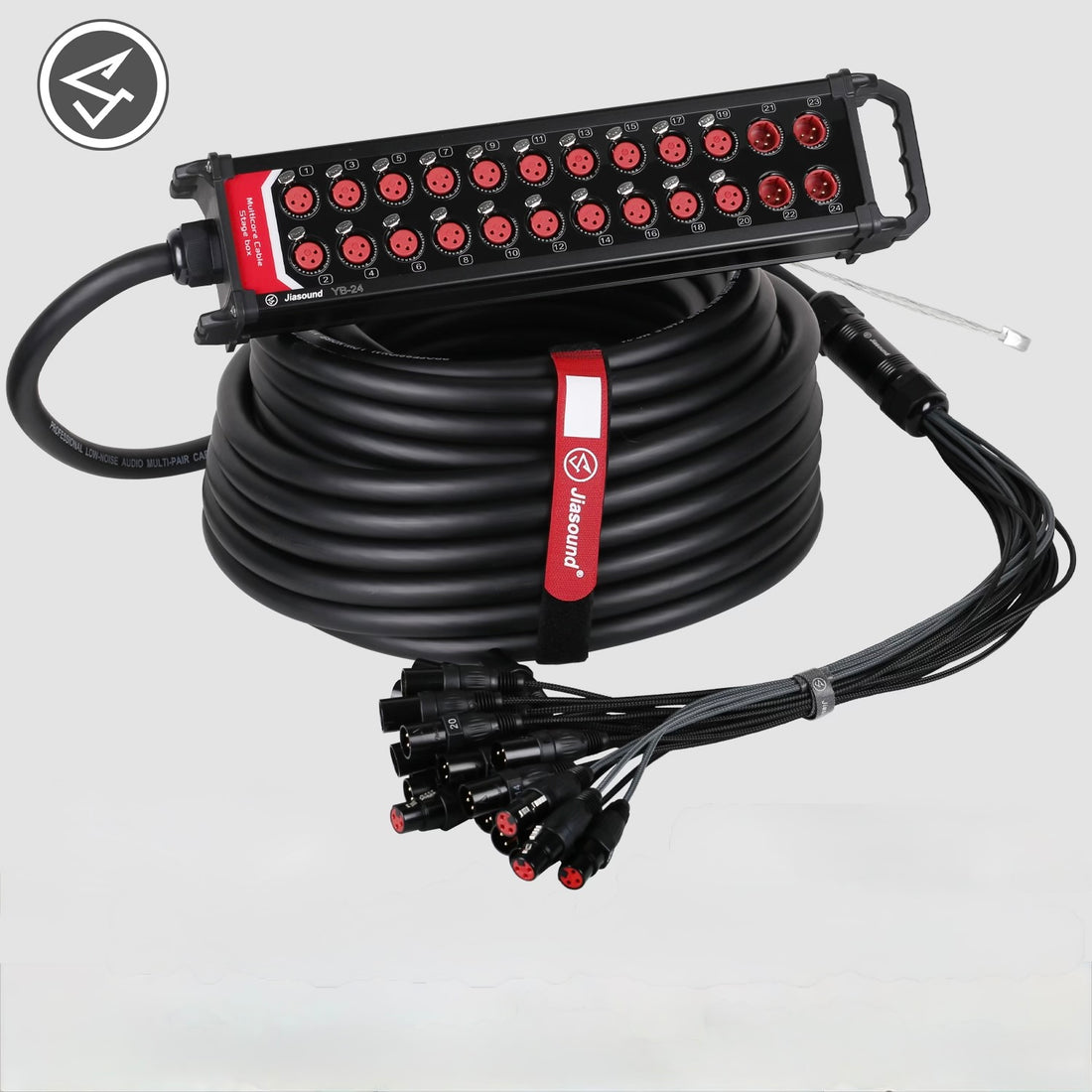 LED light bar with coiled cable on a white background