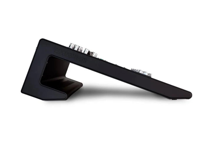 Allen & Heath QU-24C 24-Channel Desktop Digital Mixer (Chrome Edition) Black electronic device with a rectangular 