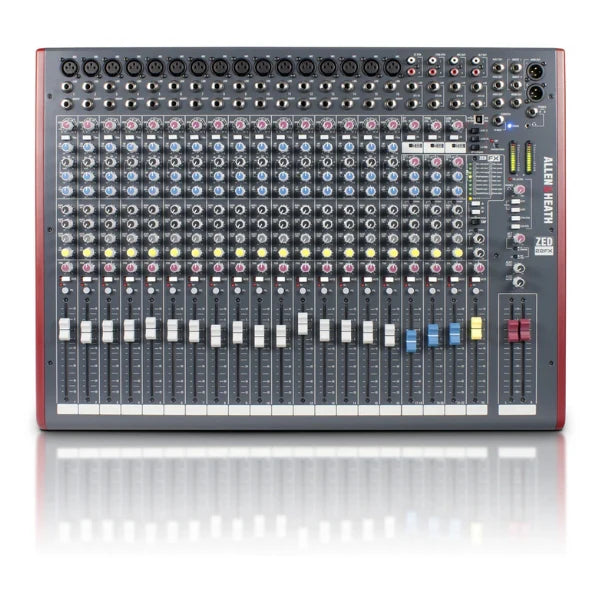 Allen & Heath ZED-22FX professional analog mixer with USB interface and built-in effects.
