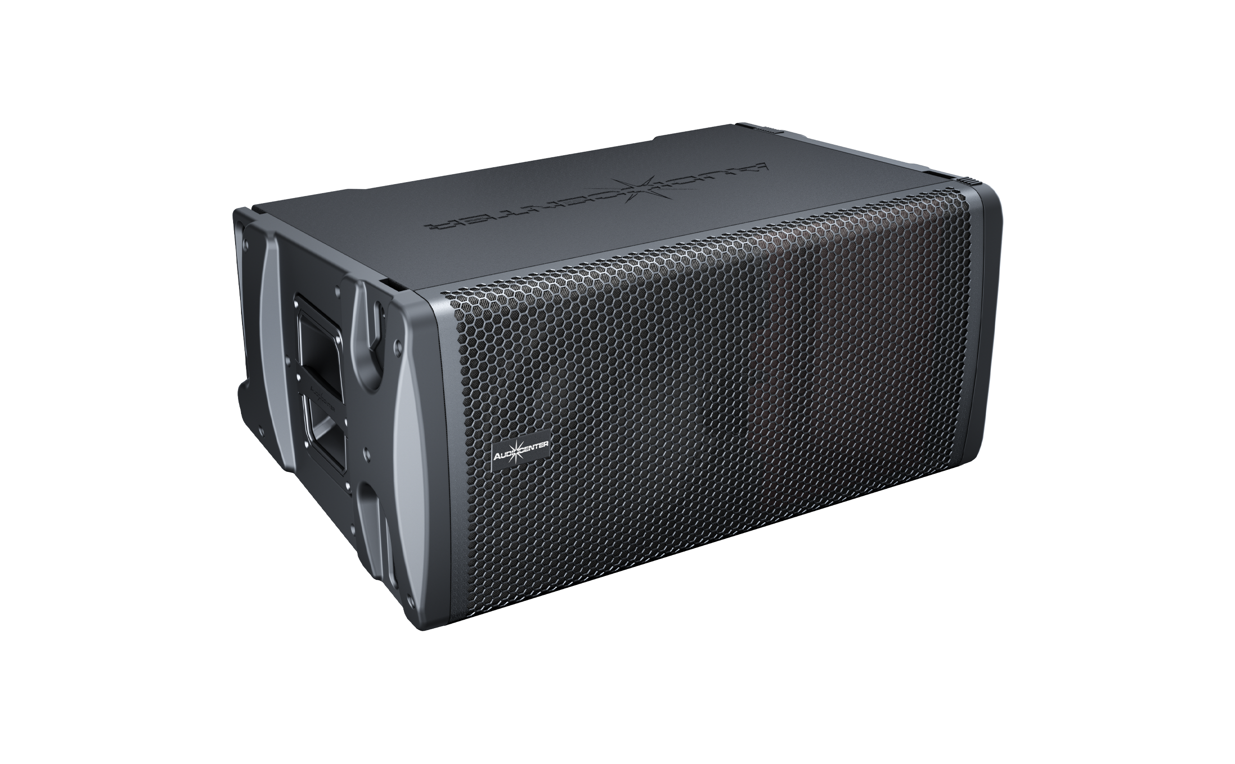 Black speaker on a white background