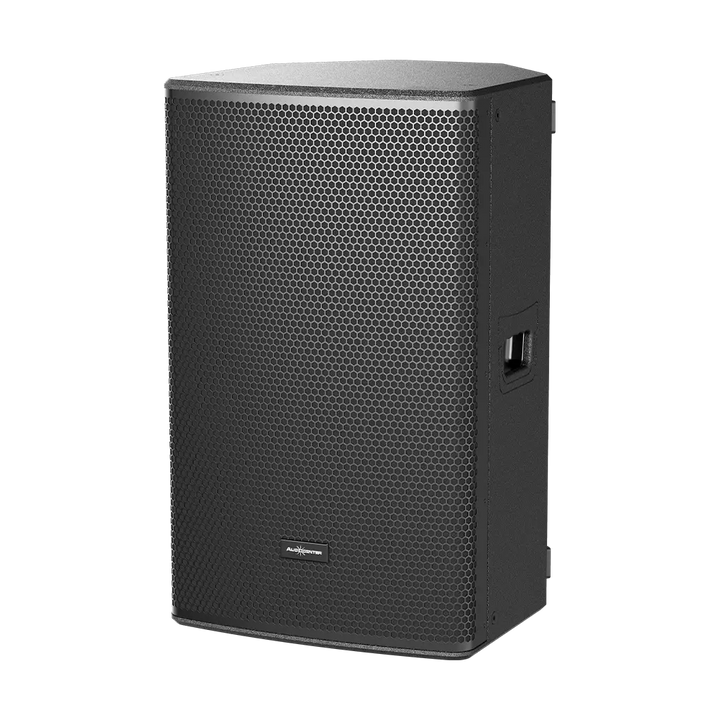 Audiocenter SA315+ 15-inch active loudspeaker with DSP control and Bluetooth connectivity.