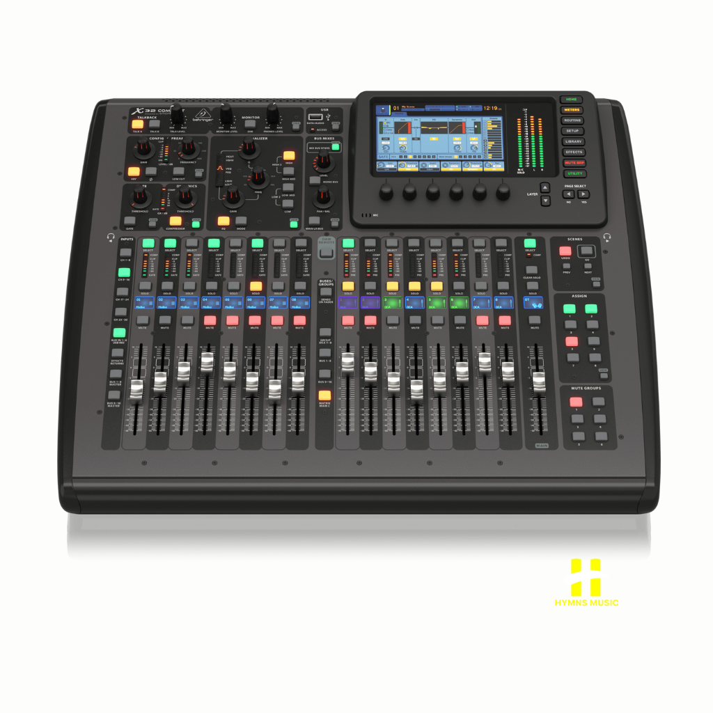 Top view of Behringer X32 Compact digital mixing console