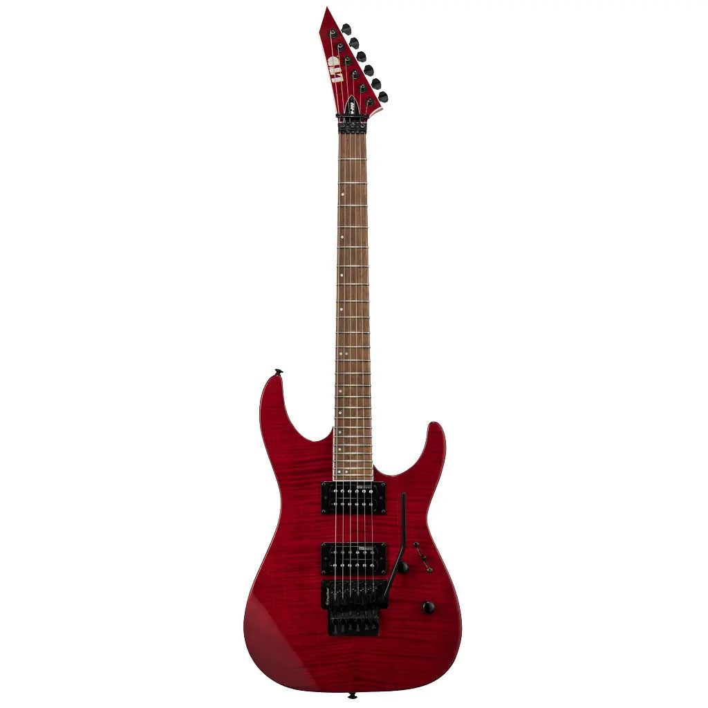 ESP LTD M-200FM Electric Guitar See Thru Red finish full view