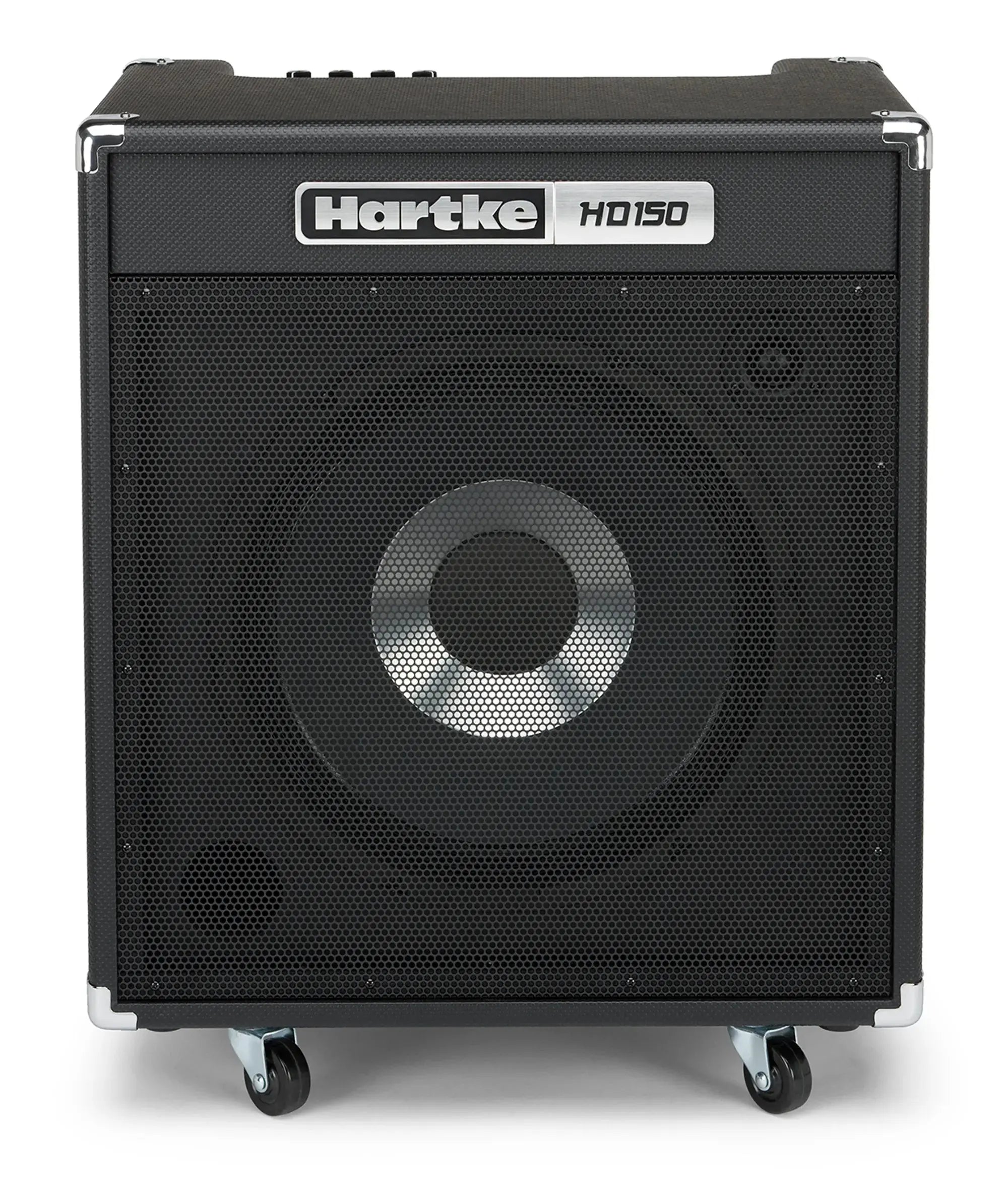 Hartke HD150 bass combo amp with 15-inch HyDrive speaker and 7-band EQ.