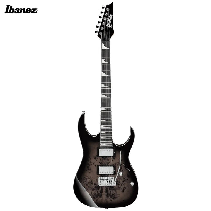 Ibanez GIO GRG220PA1 Electric Guitar Matte Black Burl finish full view