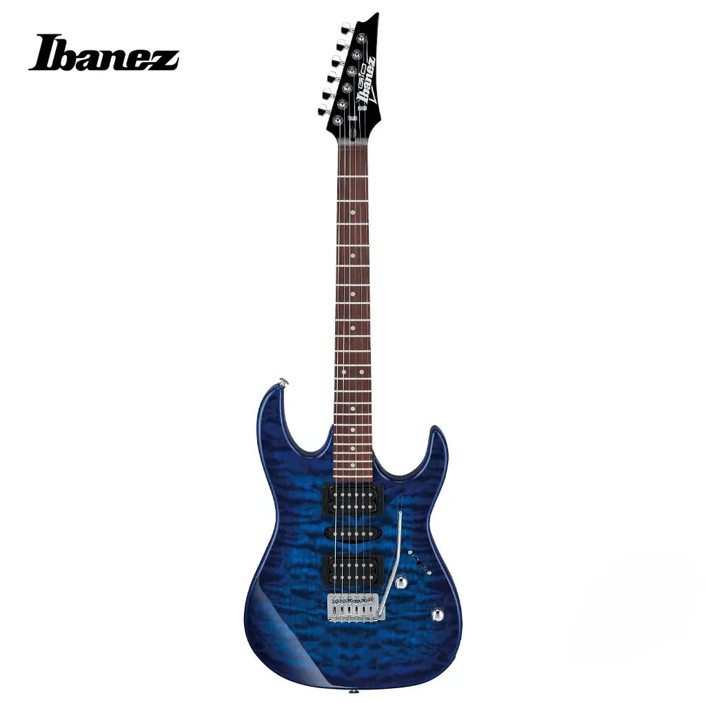 Ibanez GIO GRX70QA Electric Guitar Transparent Blue Burst full view