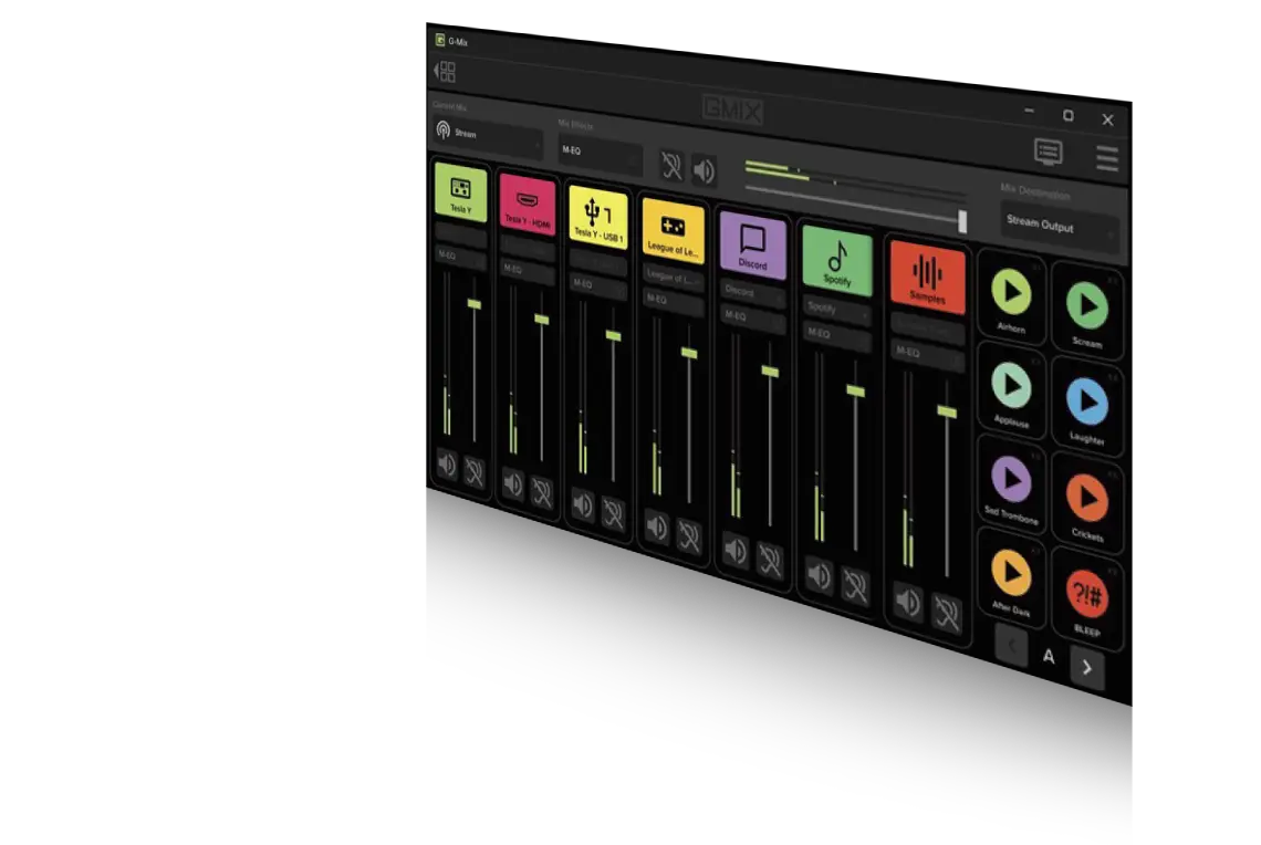 Music production software interface with colorful controls