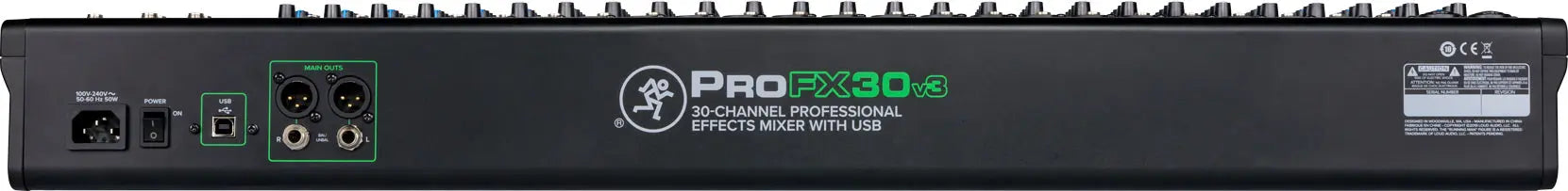 Mackie  ProFX30D audio mixer with multiple inputs and outputs 