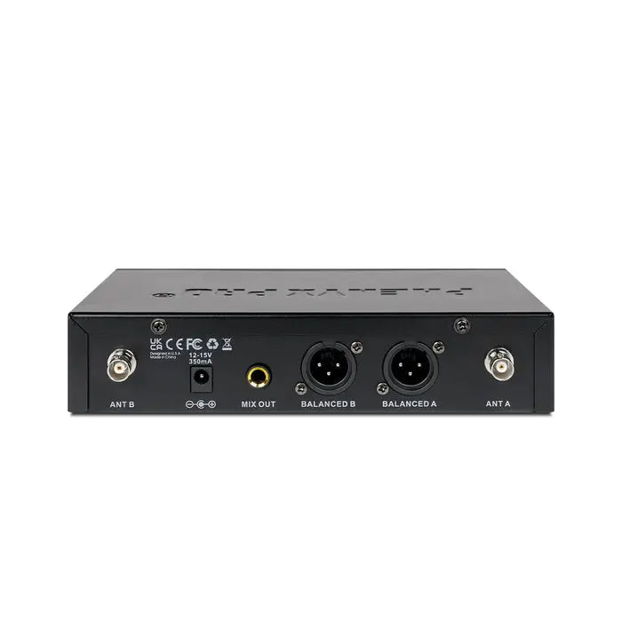Phenyx Pro PTU-52 Black Frequency Hopping Dual Wireless Reciever Rear