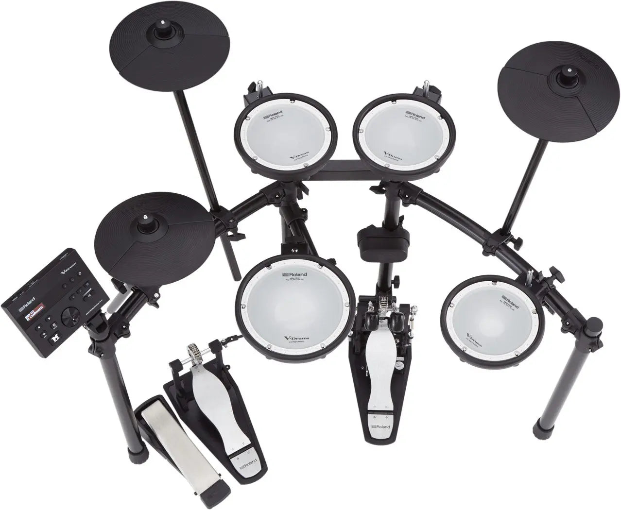 Roland TD-07DMK Electronic drum set with various drums and a control panel 