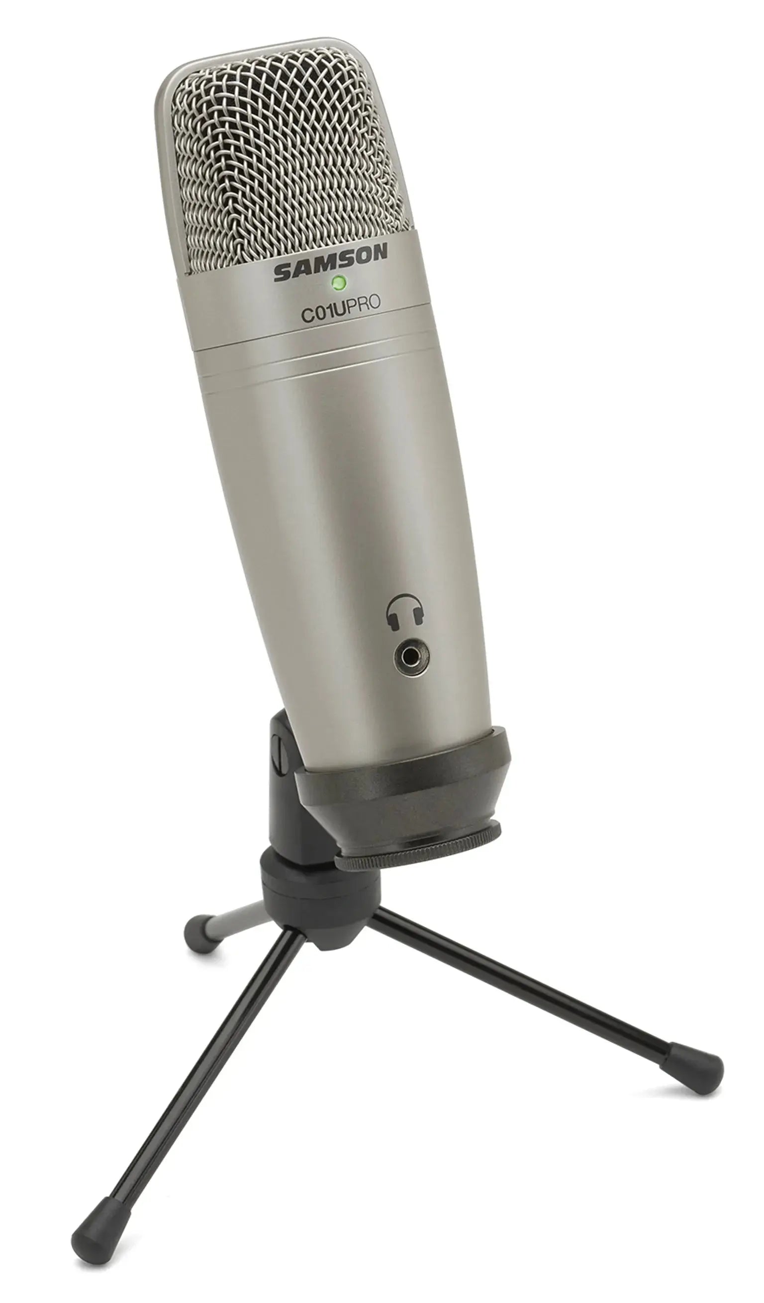 Samson microphone on a stand against 