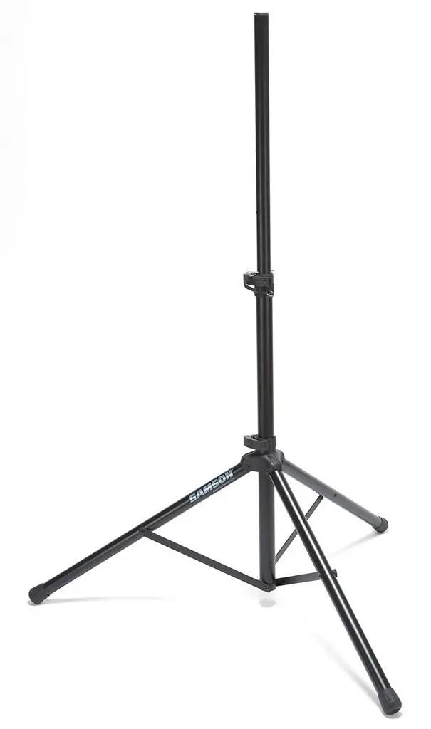 Samson SP70 black steel tripod speaker stand with adjustable height.