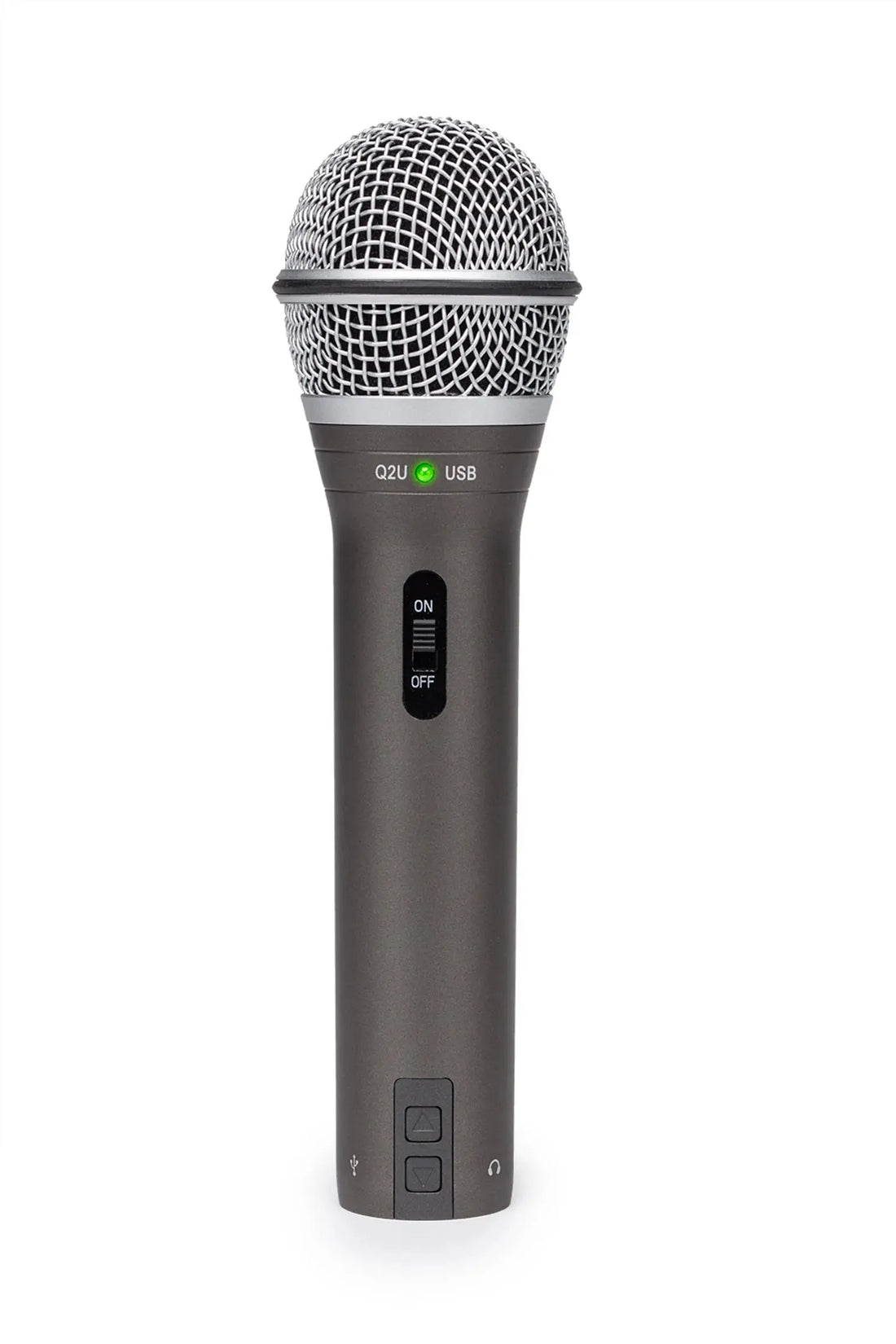 Front view of Samson Q2U microphone