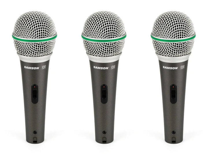 Three Samson Q6 microphones 