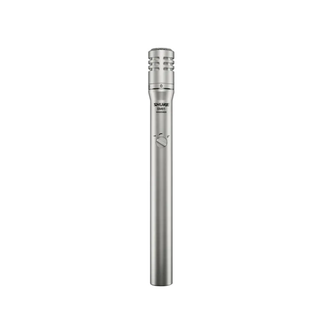 Shure SM81-LC cardioid condenser microphone with mic clip and windscreen
