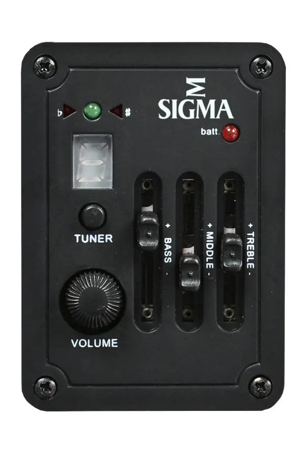 Black audio control panel with 'Sigma' branding 
