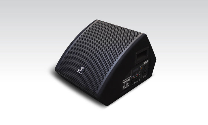 Black speaker on a white background