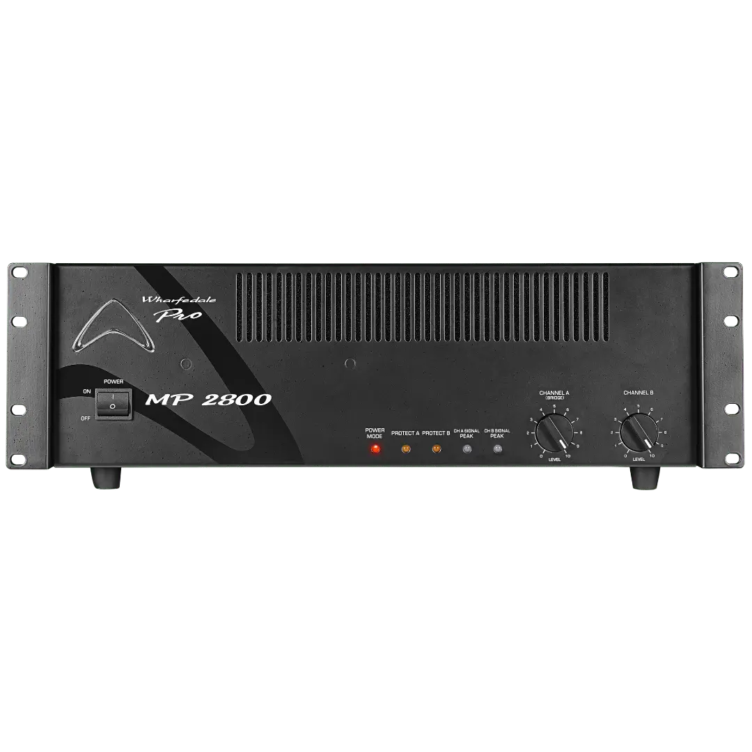 Wharfedale Pro MP-2800 Class H amplifier front panel showing control knobs and indicators, available at Hymns Music Nepal.
