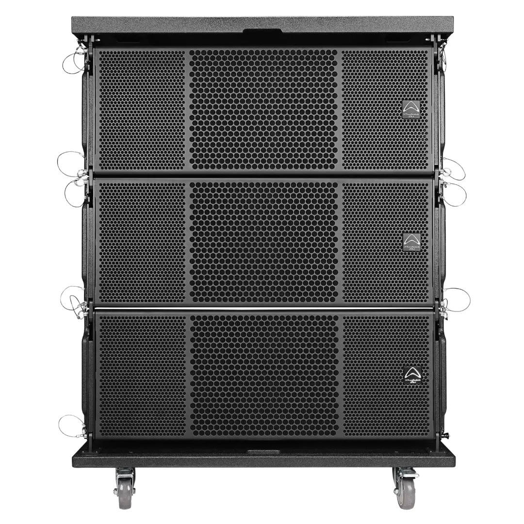 Wharfedale Black audio speaker system with honeycomb pattern 