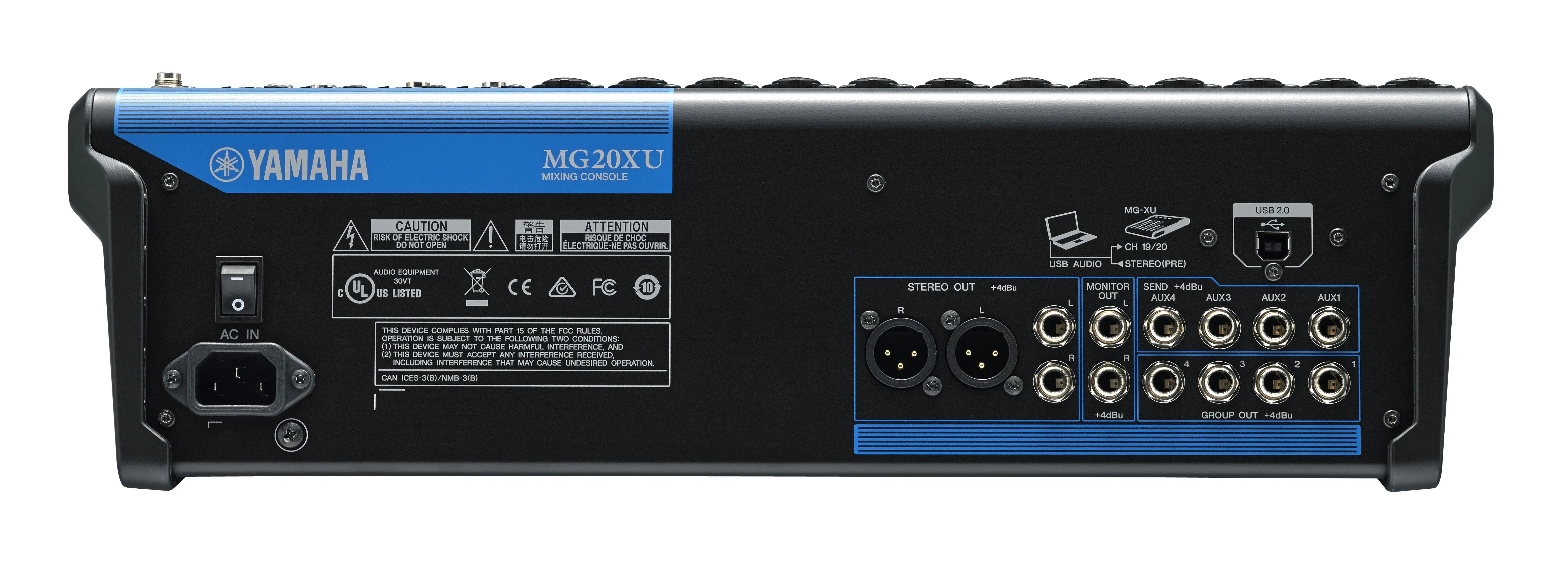 Yamaha MG20XU audio interface back panel 