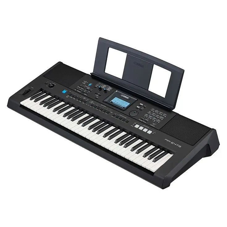 Yamaha PSR-E473 61-key portable keyboard with lyrics stand