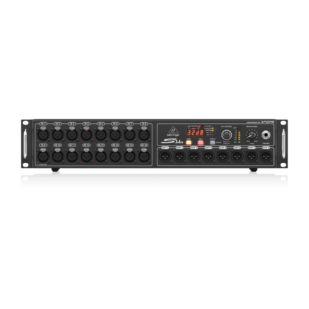 Behringer S16 Digital Stage Box with 16 Midas Preamps and AES50 Networking
