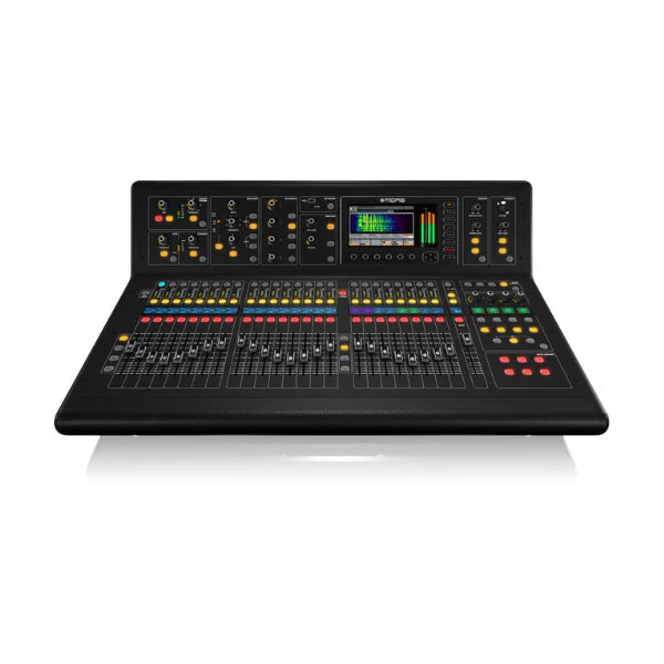 Midas M32 Live digital mixer front view showing faders and control surface
