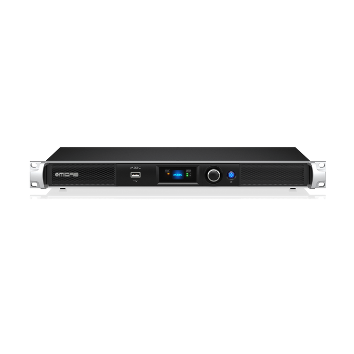 Midas File Rack Front panel of MIDAS M32C 1U digital rack mixer showing controls and ...
