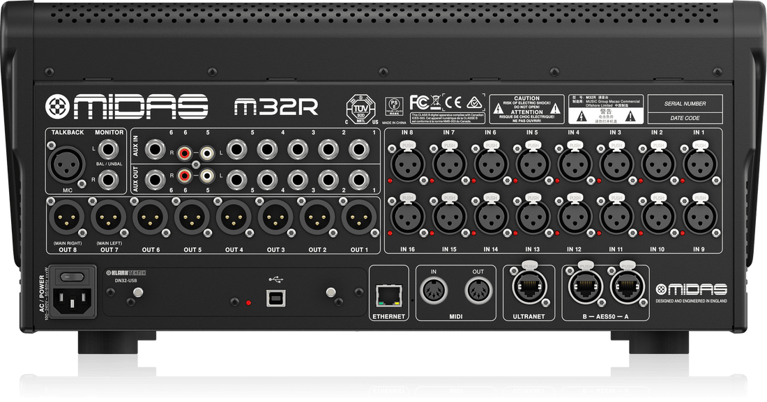 Rear Panel I/O of Midas M32R Console Hymns Music
