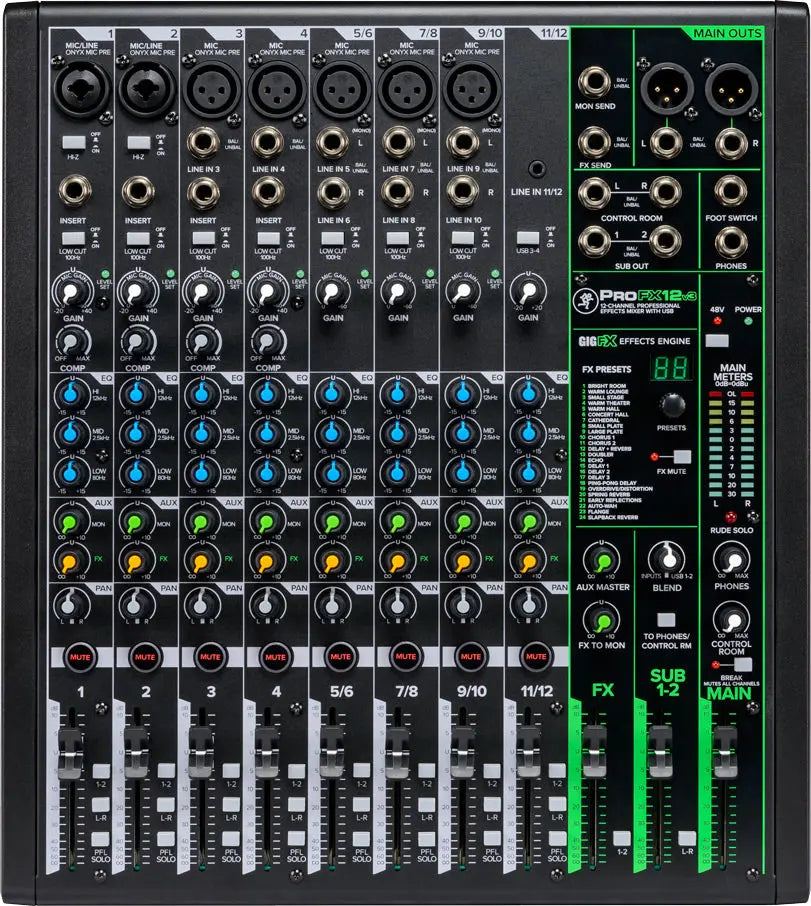 Mackie ProFX12v3 12-Channel Professional Analog Mixer with USB Hymns Music