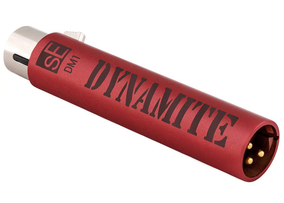 Red cylindrical object with 'Dynamite' branding on a white background