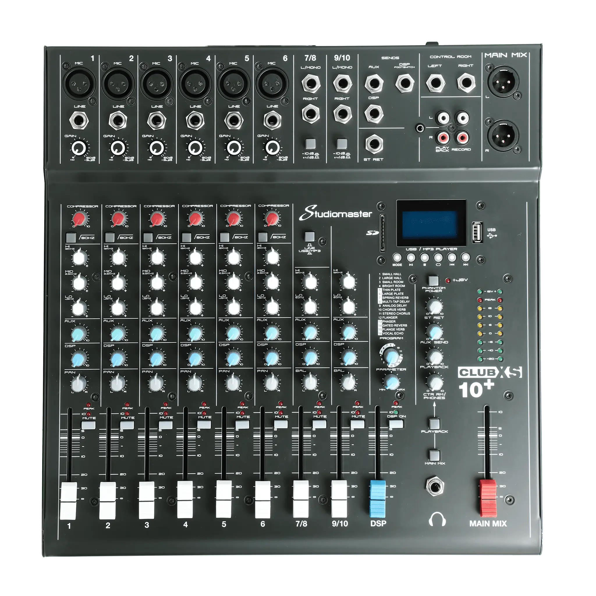 Studiomaster CLUB XS10+ 10 Input Mixing Console full view