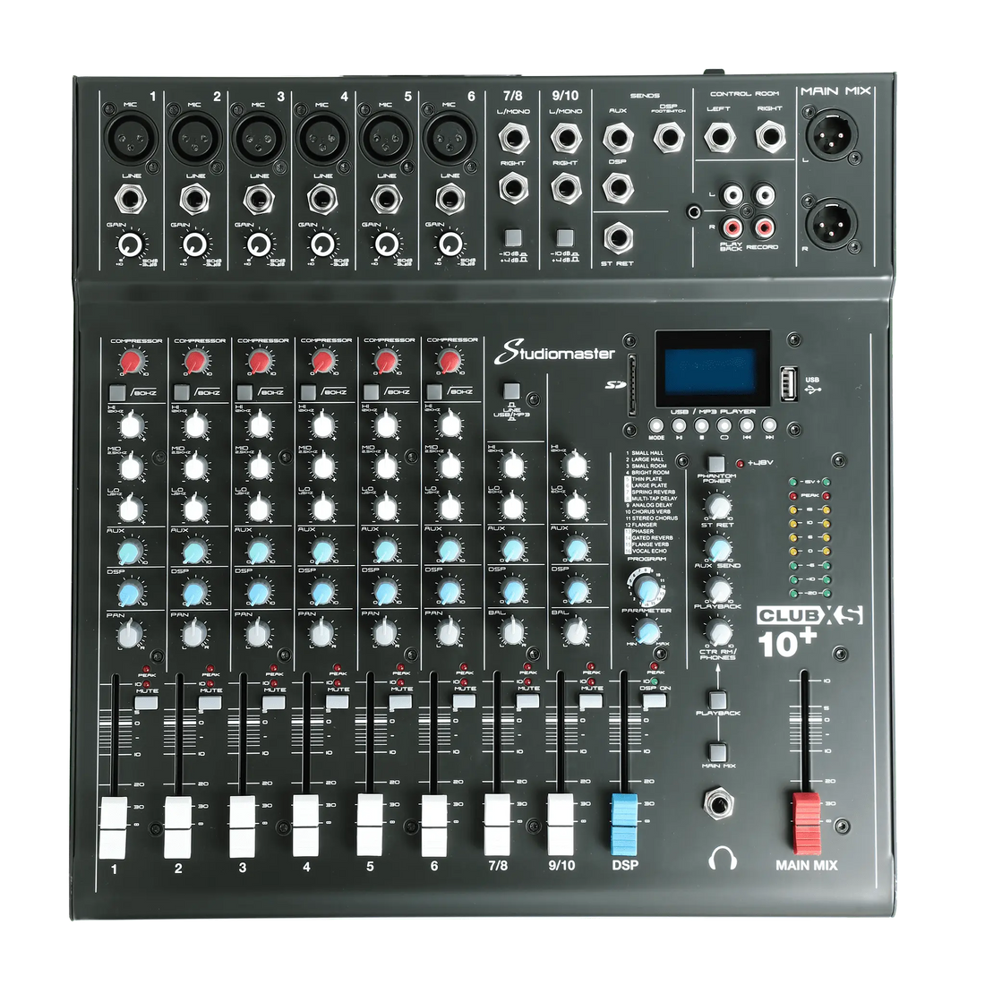 Studiomaster CLUB XS10+ 10 Input Mixing Console full view