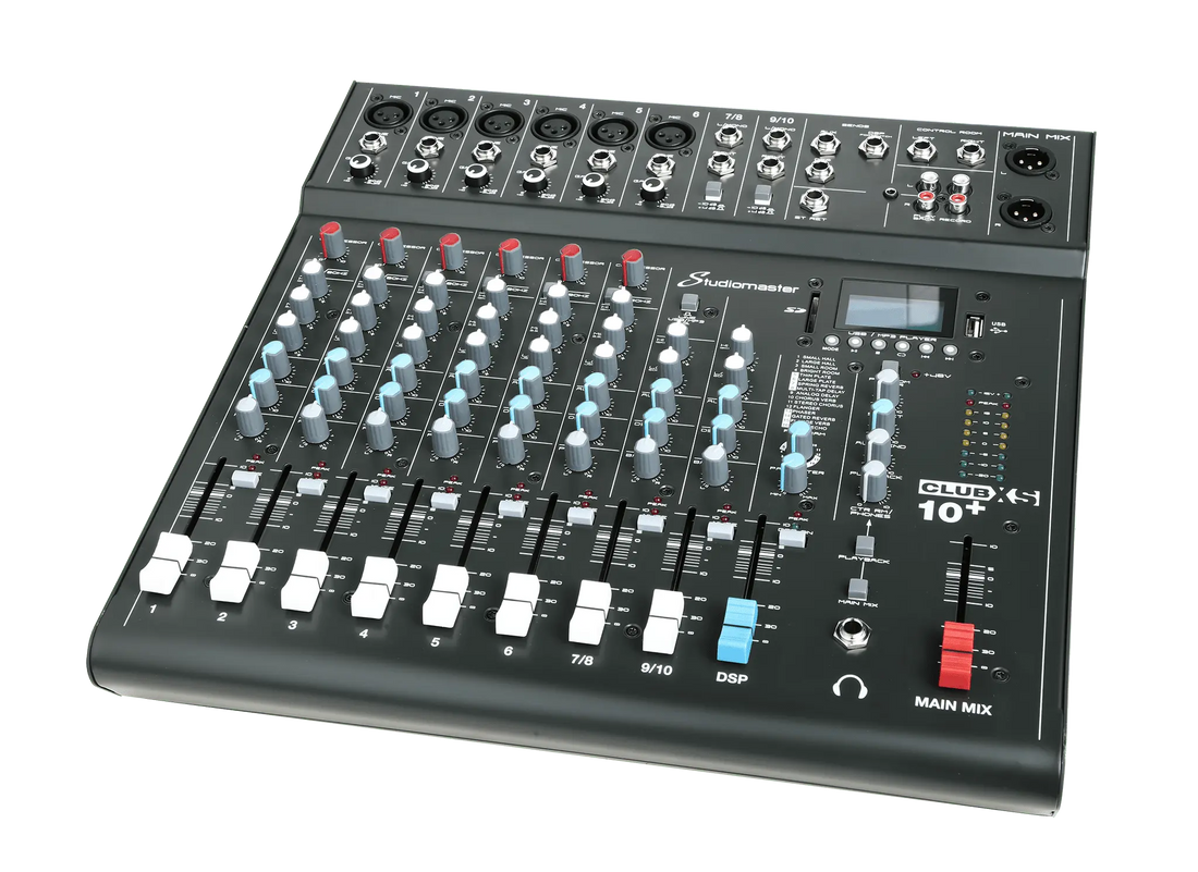 Digital section of Studiomaster Mixer showing USB/SD Recording and DSP Effects