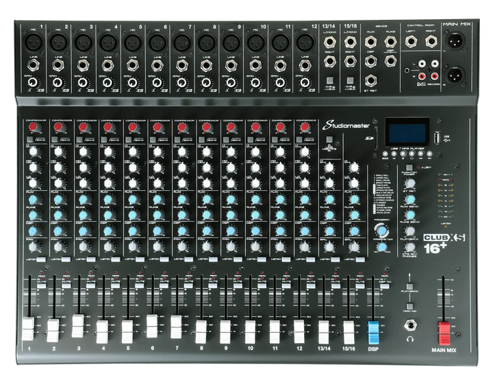 Studiomaster CLUB XS16+ 16 Input Mixing Console full view