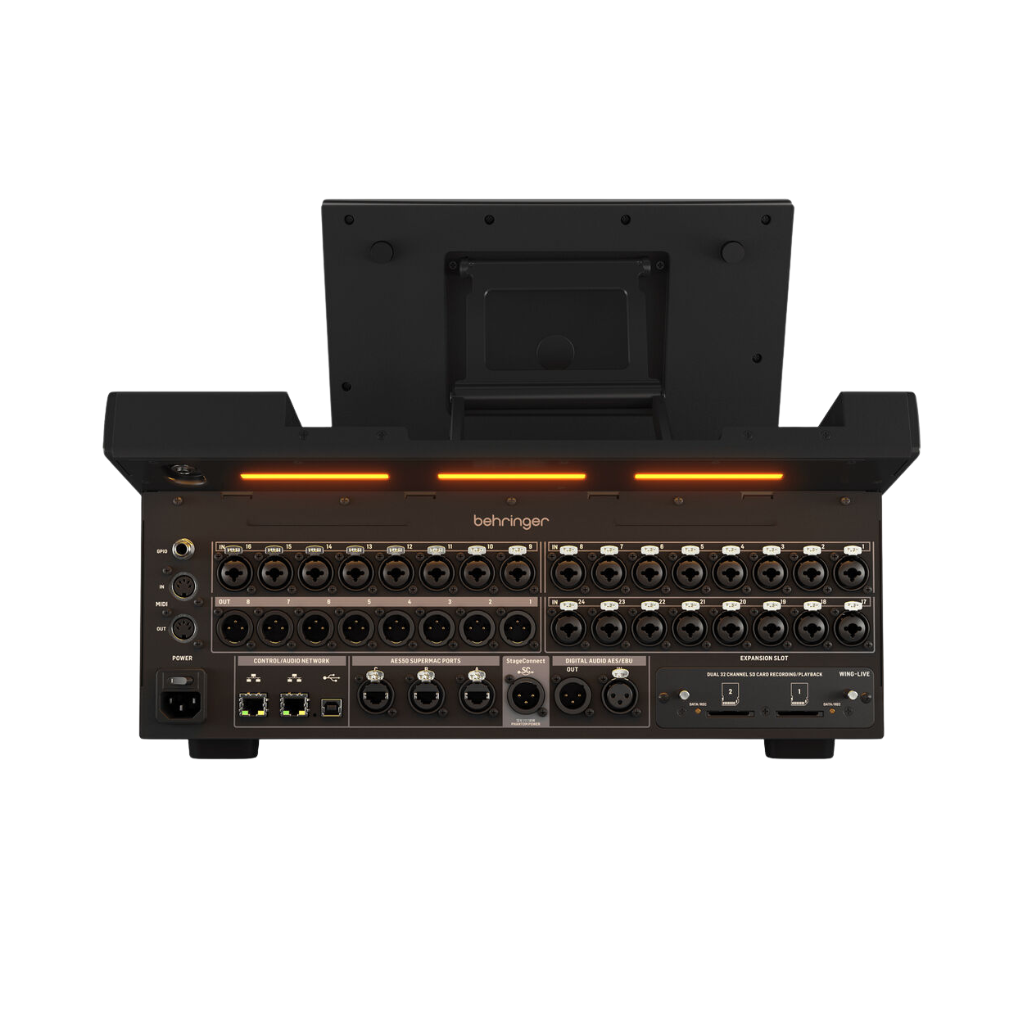 Rear panel ports on WING COMPACT digital mixer