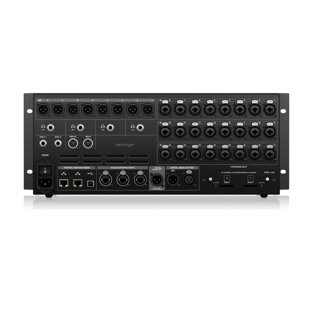 Wing Rack rear connectivity ports AES50 and USB